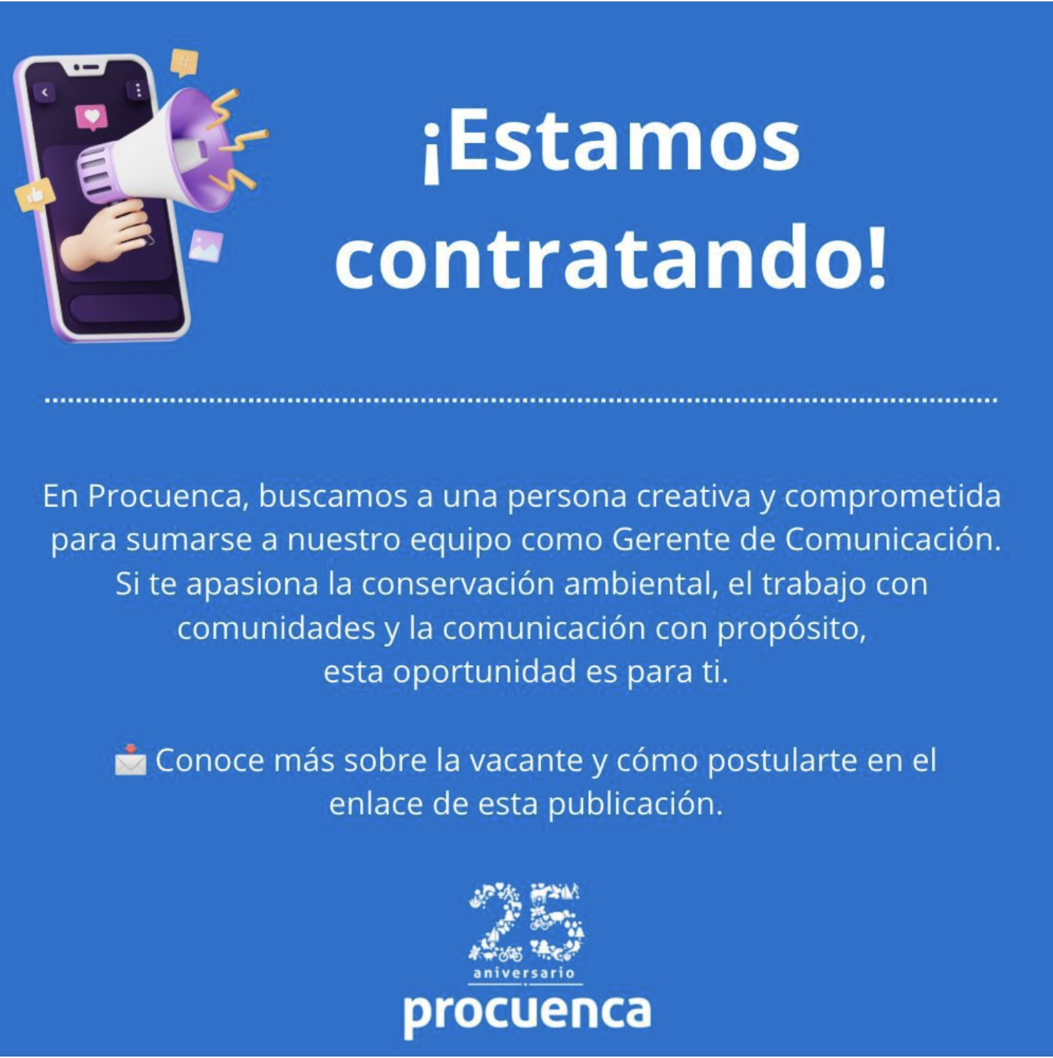 Vacante – Gerente de Comunicación (Procuenca)
