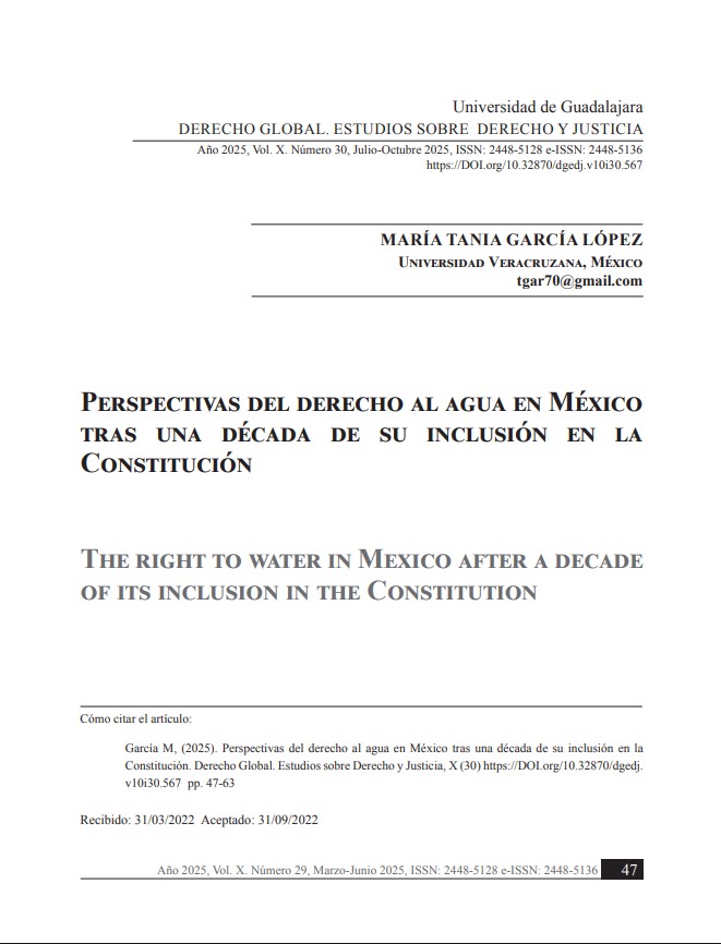 Tesis – Perspectivas del derecho al agua en México tras una década de su inclusión en la Constitución (SciElo)