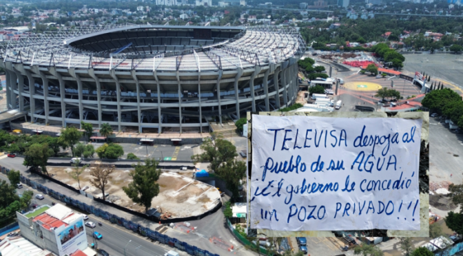CDMX.-Mundial sí, agua no: En Santa Úrsula denuncian que las obras para el Estadio Azteca saturan el sistema hídrico (Esto)
