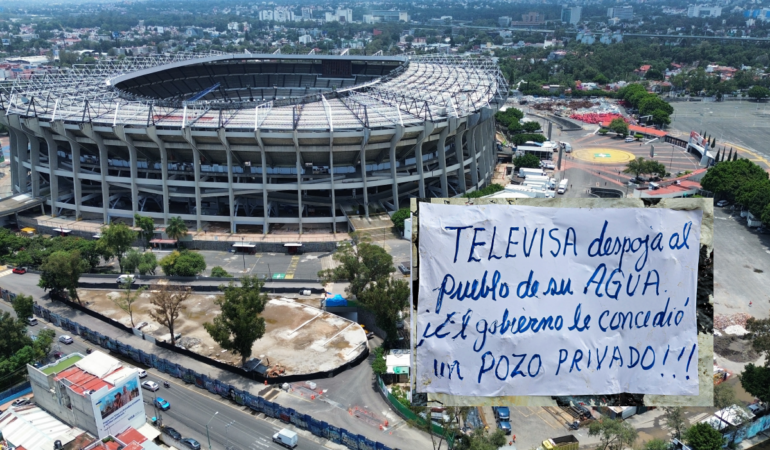 CDMX.-Mundial sí, agua no: En Santa Úrsula denuncian que las obras para el Estadio Azteca saturan el sistema hídrico (Esto)