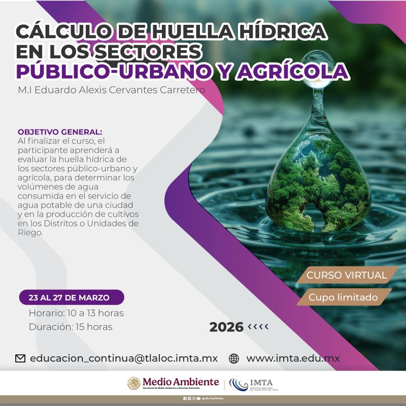 Cálculo de Huella Hídrica en los sectores público-urbano y agrícola. (Cátedra UNESCO IMTA)