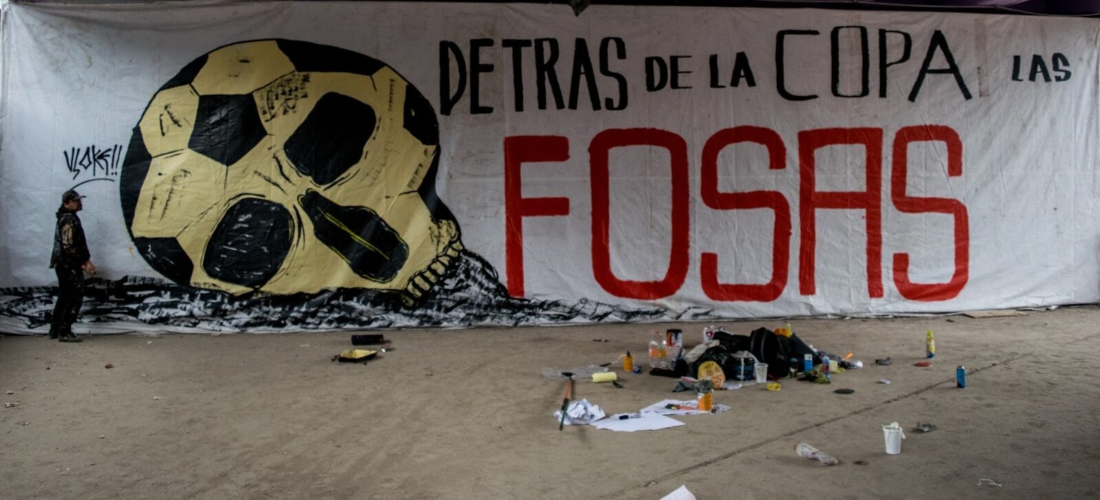 CDMX – En defensa del agua y contra las desapariciones, la protesta en el bajopuente del Estadio Azteca durante visita de Brugada (Desinformémos)