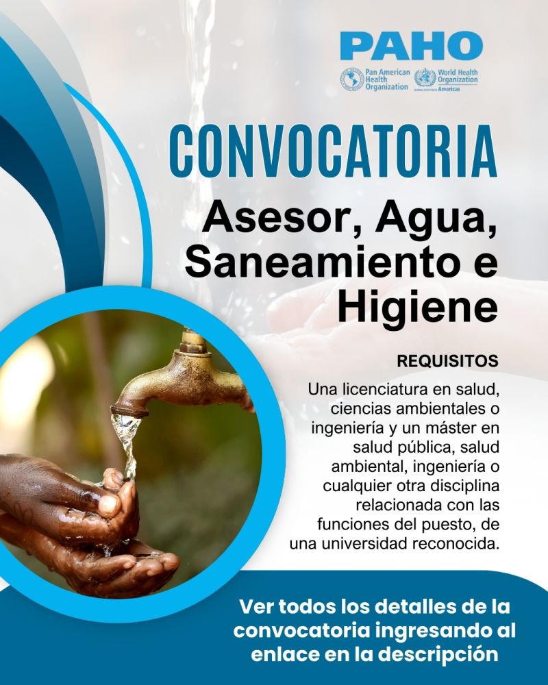 Convocatoria de asesor, agua, saneamiento e higiene (Redinfor Perú)