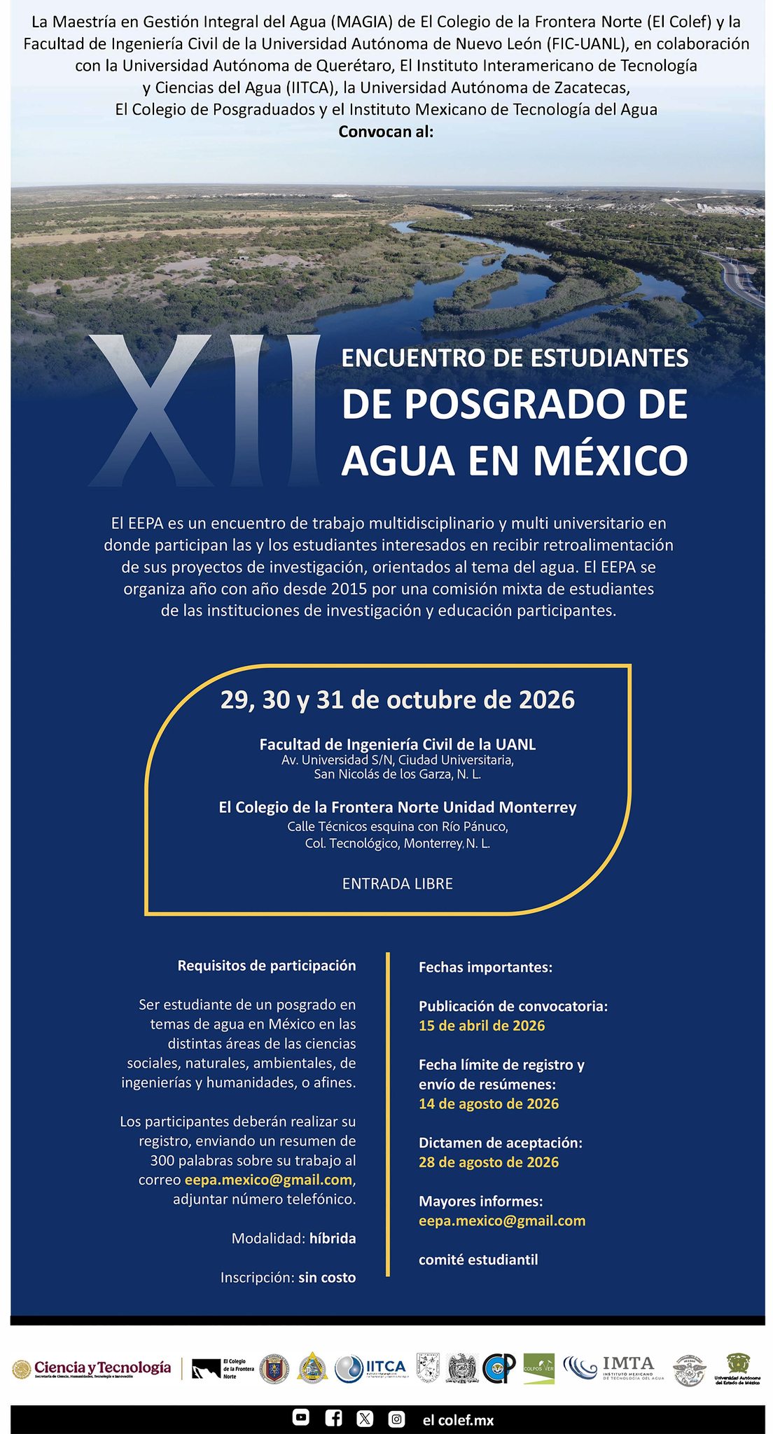 Encuentro de estudiantes de posgrado de agua en México (El Colef / UANL / MAGIA)