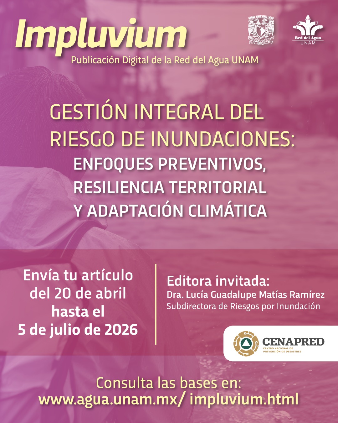 Convocatoria: Gestión integral del riesgo de inundaciones: enfoques preventivos, resiliencia territorial y adaptación climática (Impluvium)