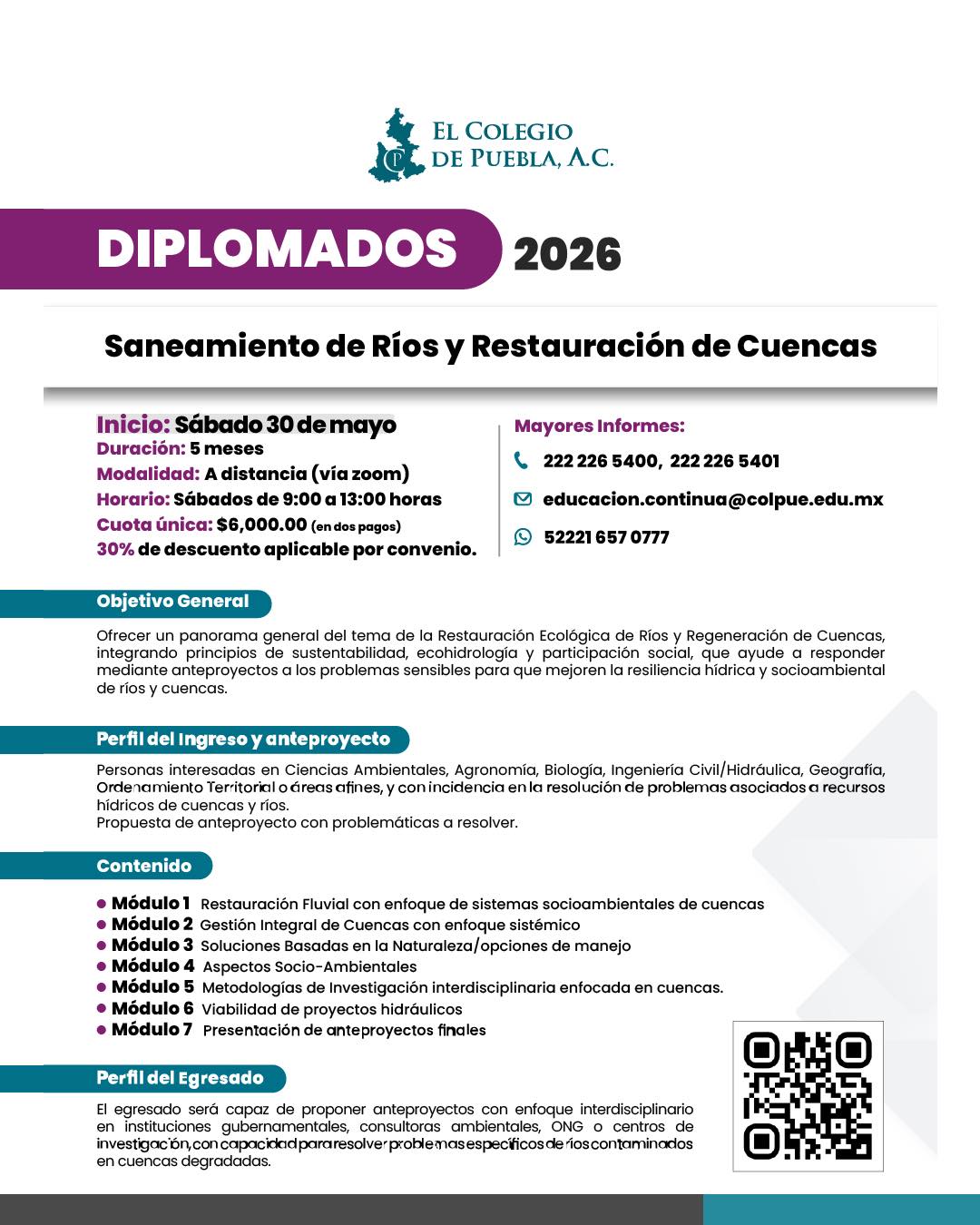 Diplomado: Saneamiento de Ríos y Restauración de Cuencas (El Colegio de Puebla A.C)