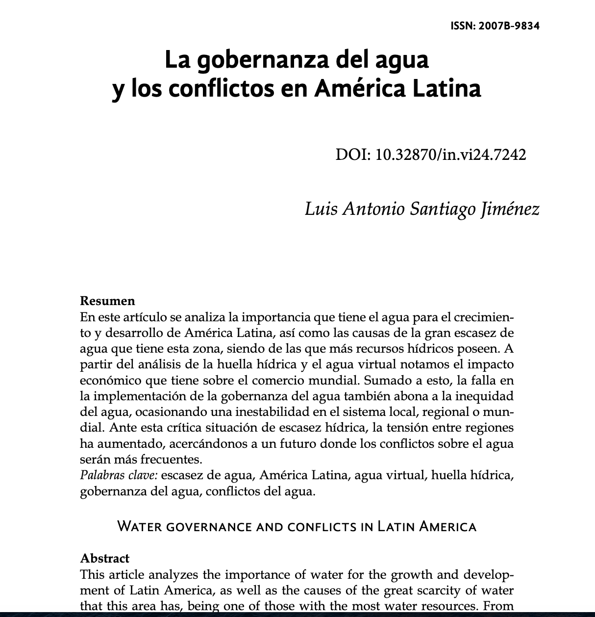 La gobernanza del agua y los conflictos en América Latina (Universidad de Guadalajara)