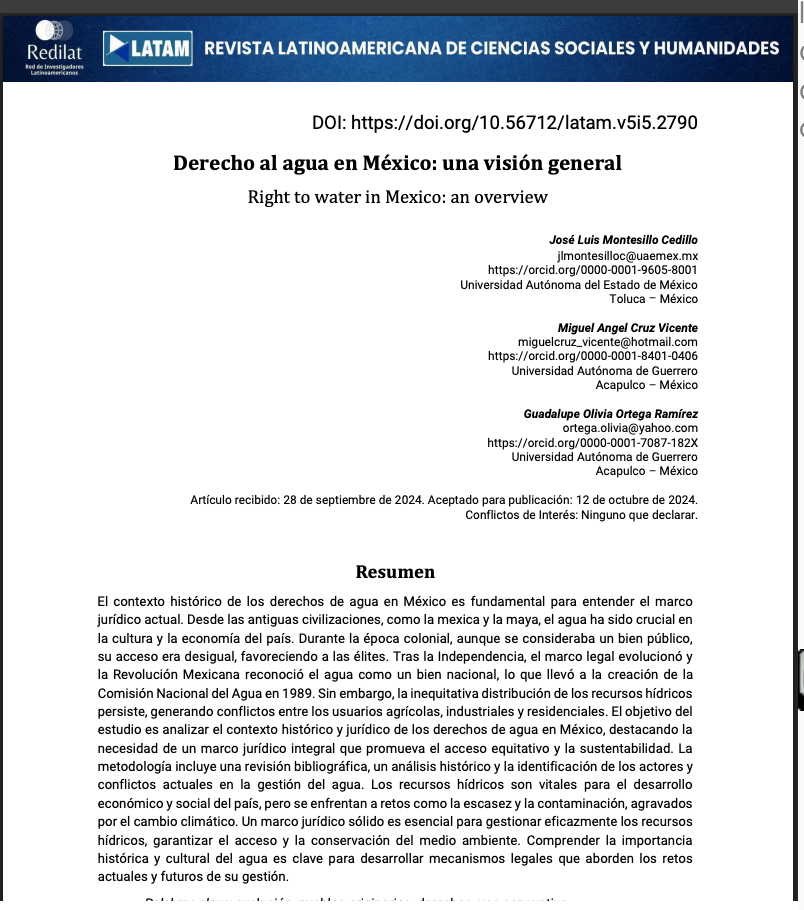 Derecho al agua en México: una visión general (Universidad Autonoma de México)
