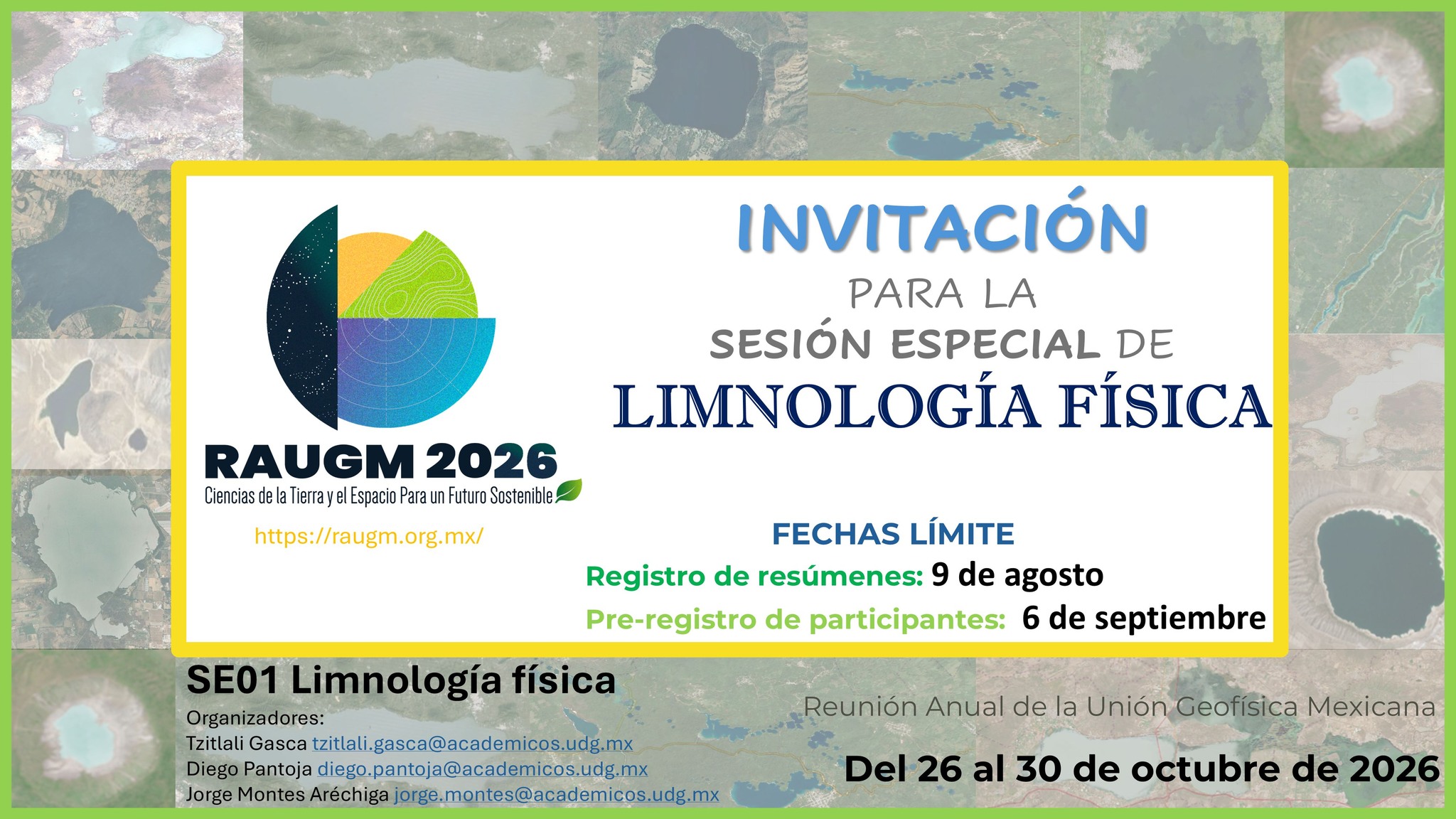 Sesión Especial de Limnología Física – RAUGM 2026 (Instituto de Ciencias del Mar y Limnología, UNAM – ICML)