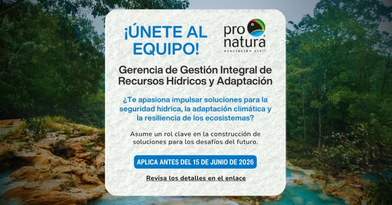 Vacante-Gerencia de Gestión Integral de Recursos Hídricos y Adaptación (Pronatura México)