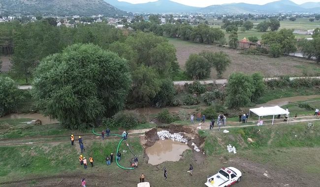 Edo. Mex.-Conagua concluye reconstrucción del bordo afectado en el río Papalotla, en el Estado de México (Gobierno de México)