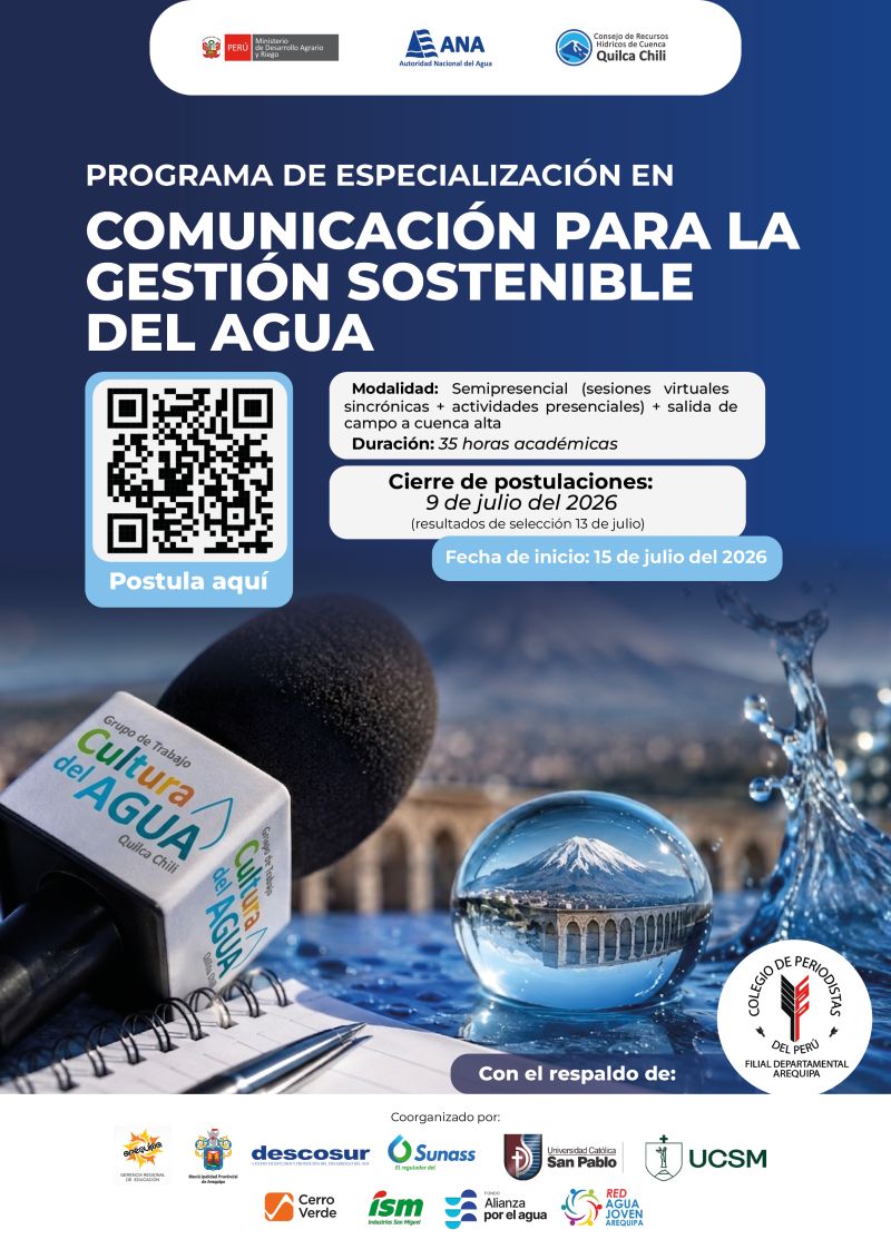 Convocatoria – Programa de Especialización en Comunicación para la Gestión Sostenible del Agua (Fondo Alianza por el Agua)