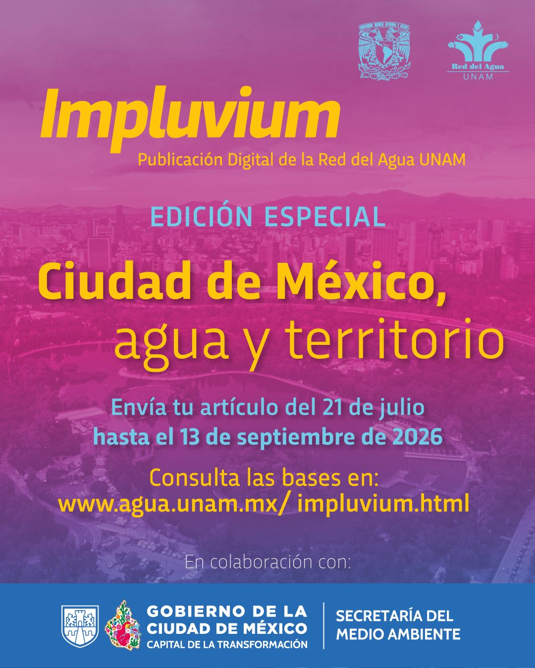 Convocatoria – Ciudad de México, agua y territorio (Red del Agua UNAM)