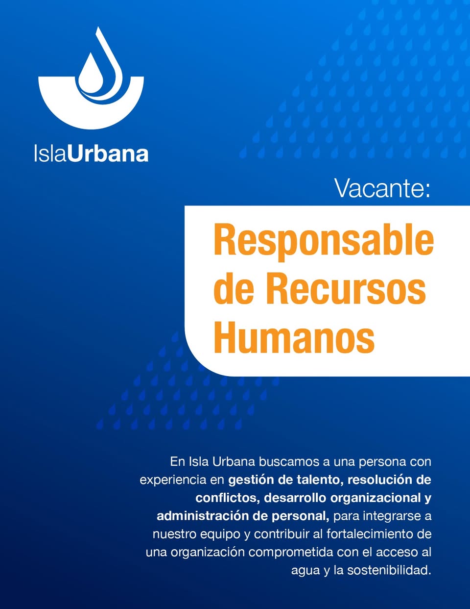 Vacante – Responsable de Recursos Humanos (Isla Urbana)