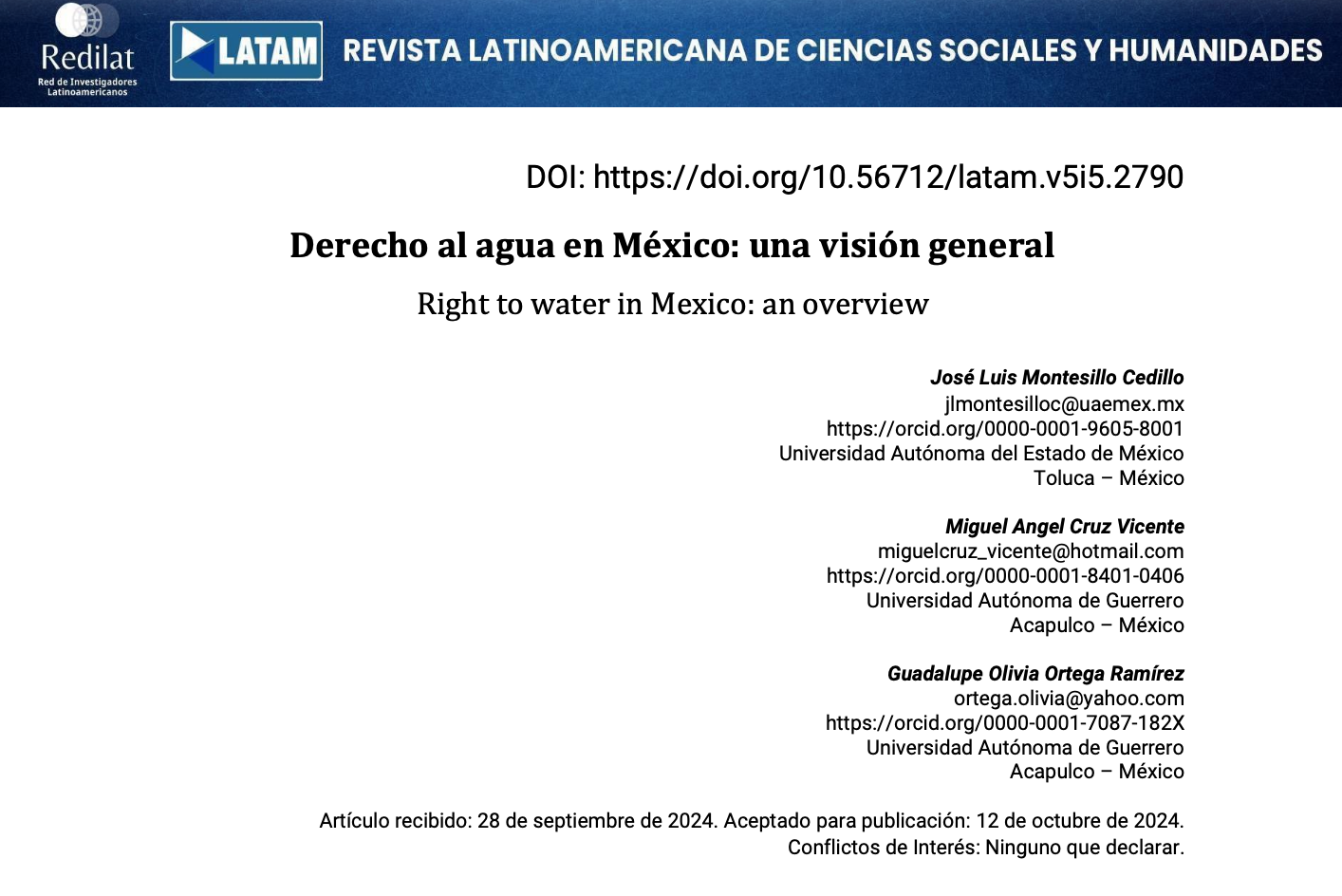 Derecho al agua en México: una visión general (RI)