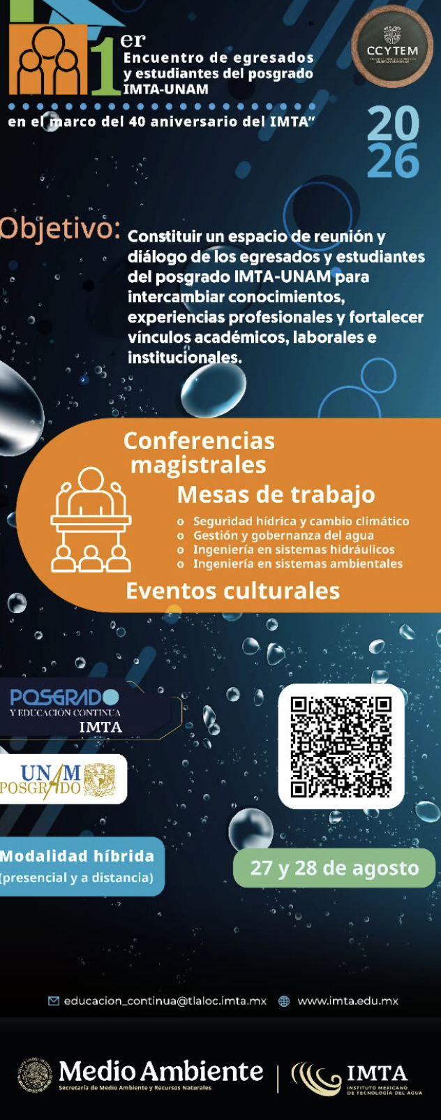 Convocatoria: Encuentro de Egresados y Estudiantes del Posgrado (IMTA-UNAM)