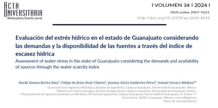 Evaluación del estrés hídrico en el estado de Guanajuato considerando las demandas y la disponibilidad de las fuentes a través del índice de escasez hídrica (Scielo)