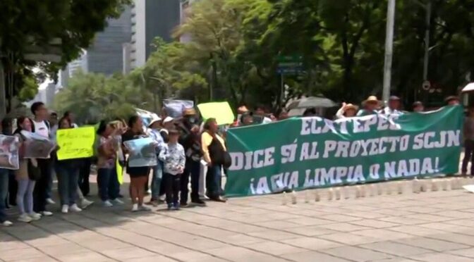 CDMX – Bloquean Paseo de la Reforma Hoy: Habitantes de Ecatepec Protestan por Mala Calidad del Agua (N+)