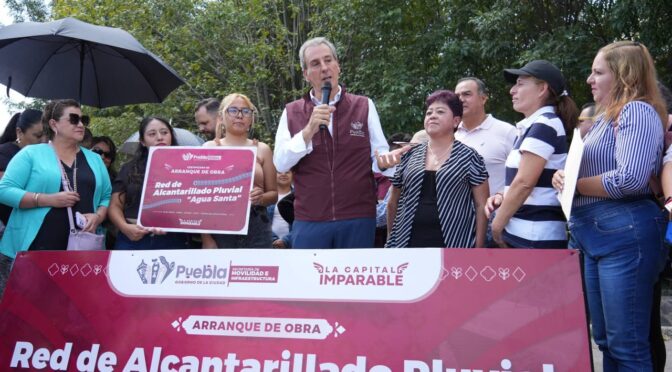 Puebla – Construyen drenaje pluvial en Agua Santa (24Horas Puebla)