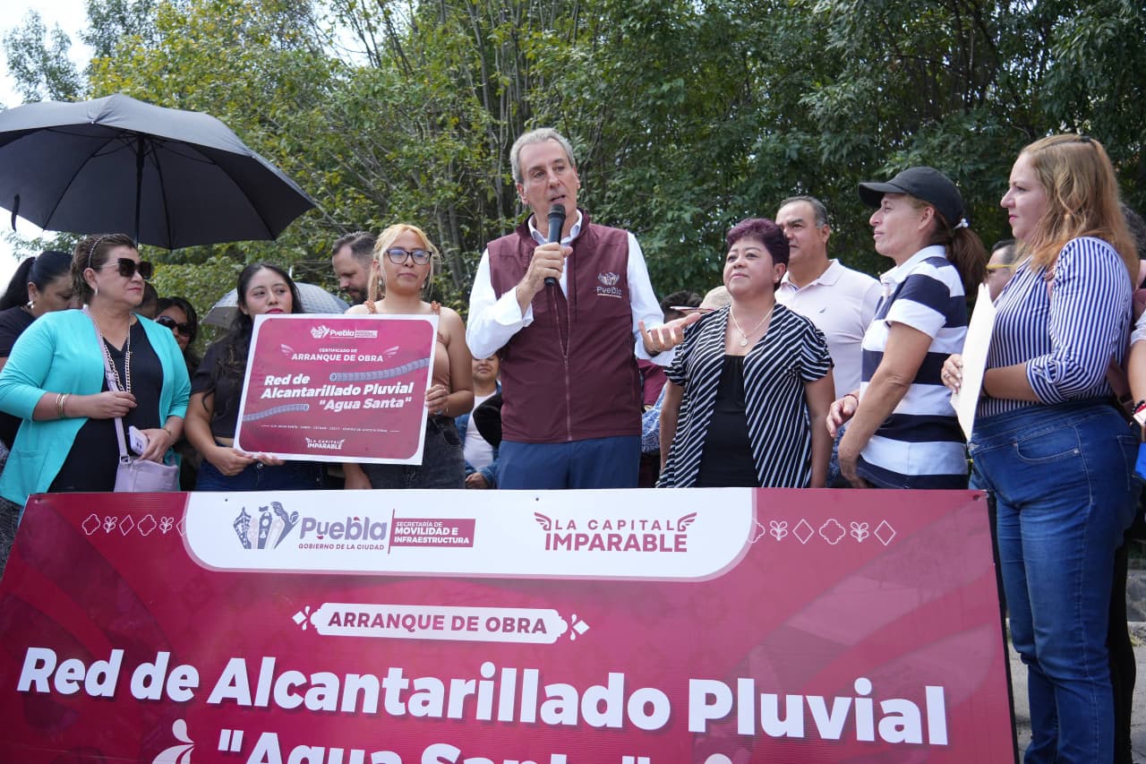 Puebla – Construyen drenaje pluvial en Agua Santa (24Horas Puebla)