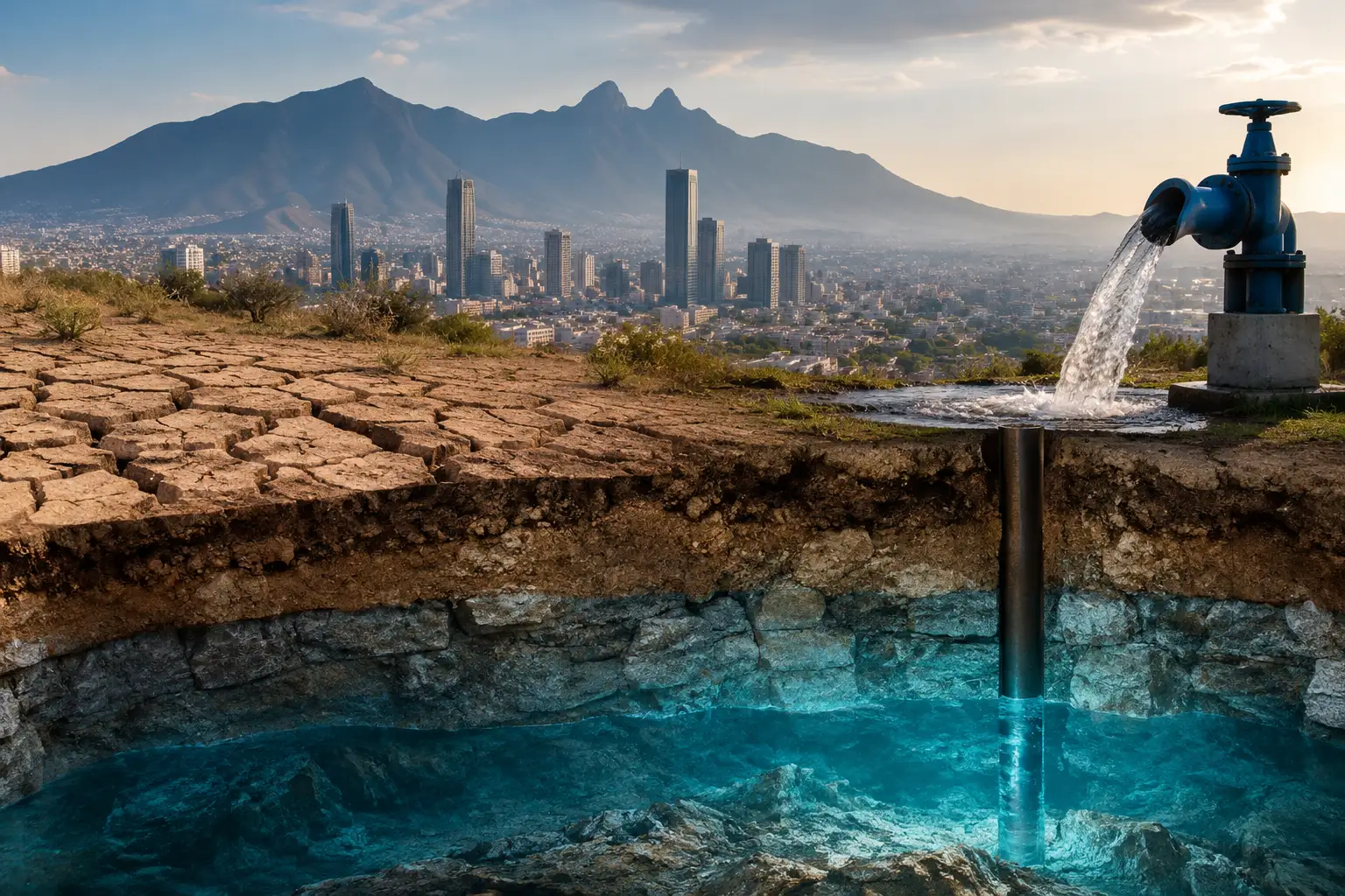 Nuevo León-El agua que salvó a NL se está agotando: acuíferos pierden más de lo que reciben (ABC Noticias)