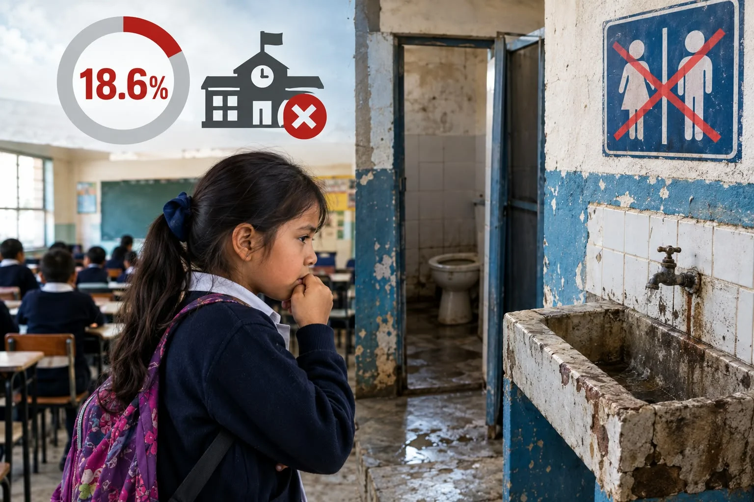 México – Sin agua ni lavabos: El 18.6% de las escuelas sufren rezago sanitario (Diario Evolución)