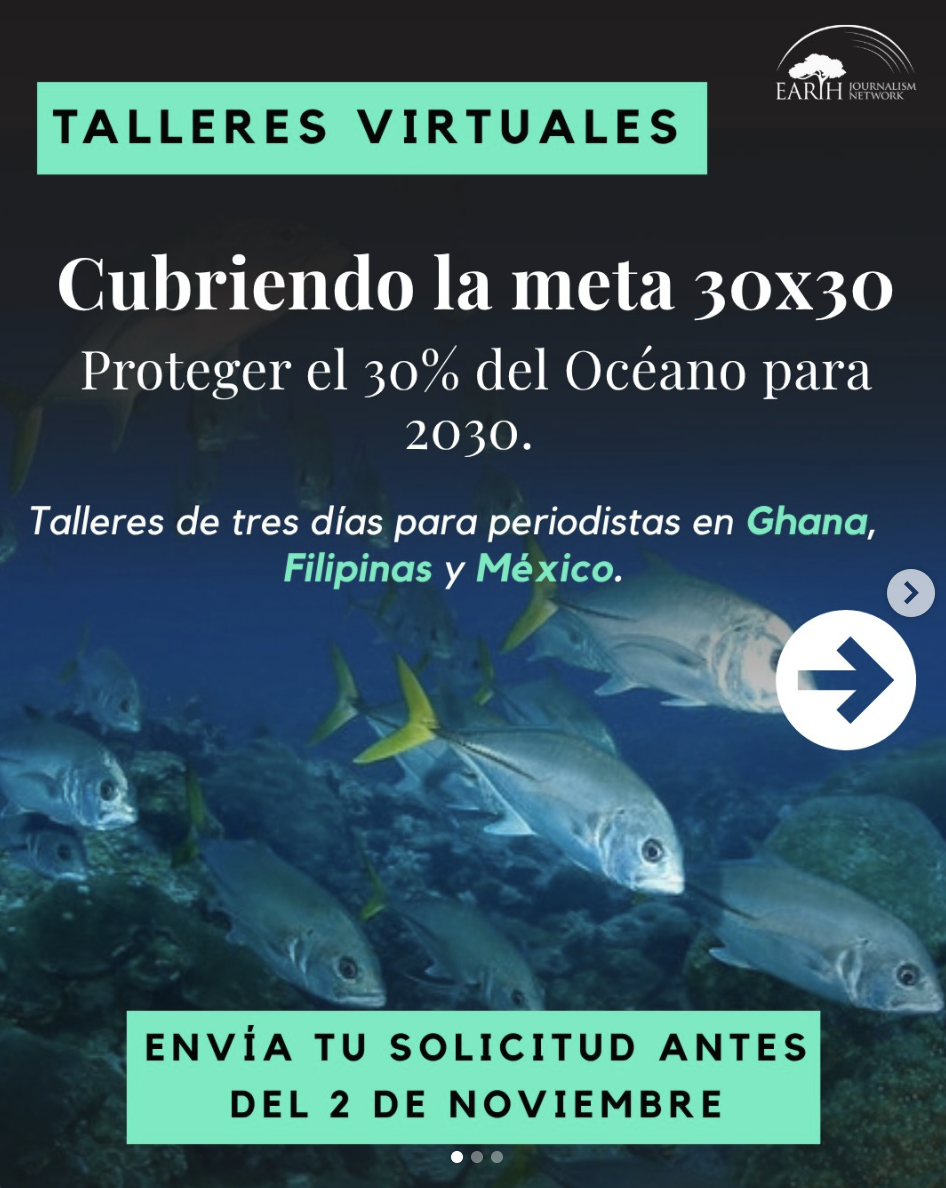 Convocatoria – Taller para periodistas sobre Áreas Marinas Protegidas (Earth Journalism Network)